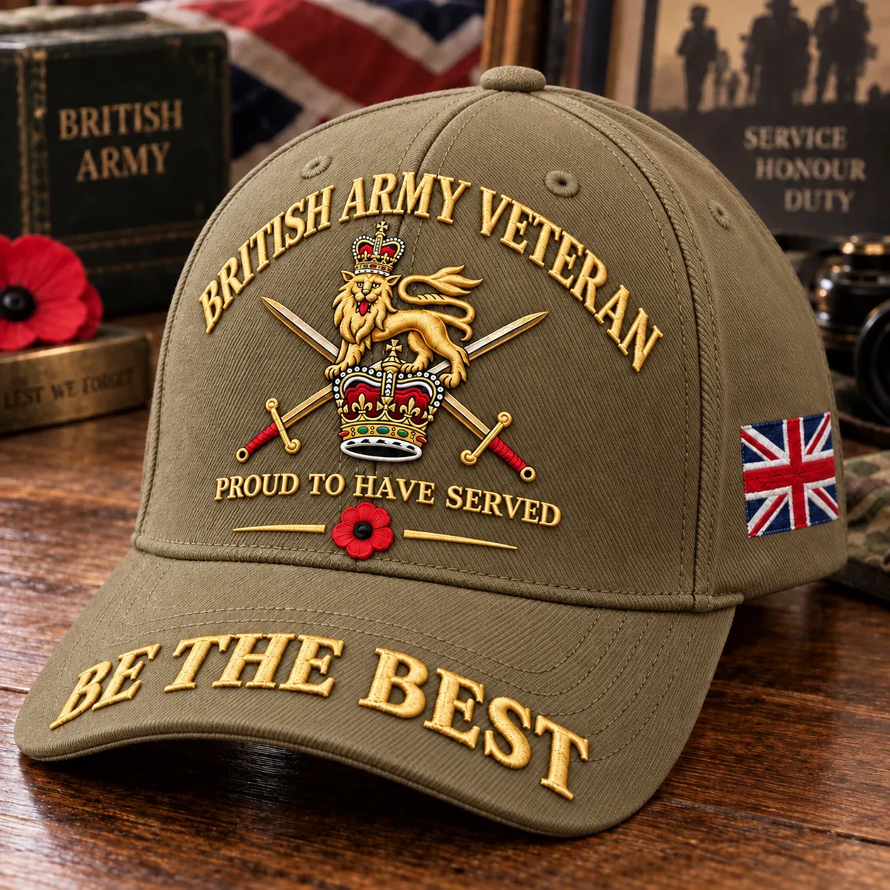 British Army Veteran cap in Khaki