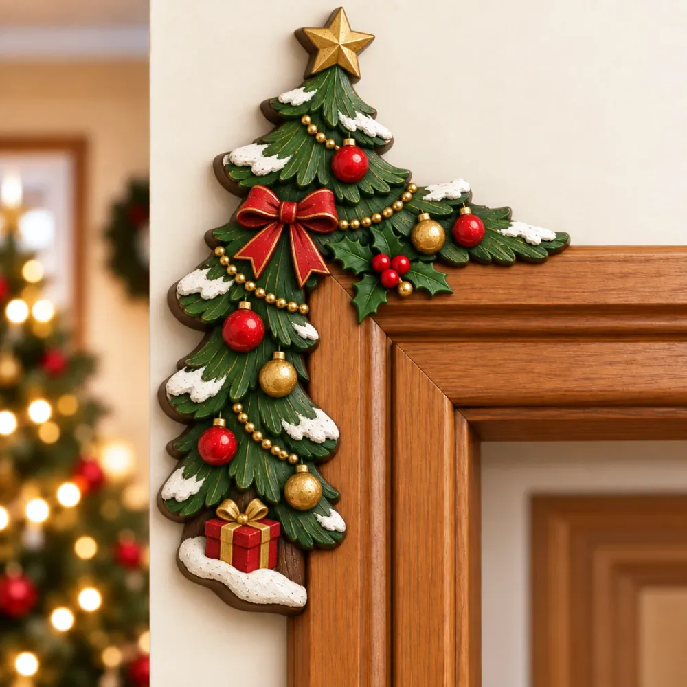 Christmas Tree peekaboo door frame decoration