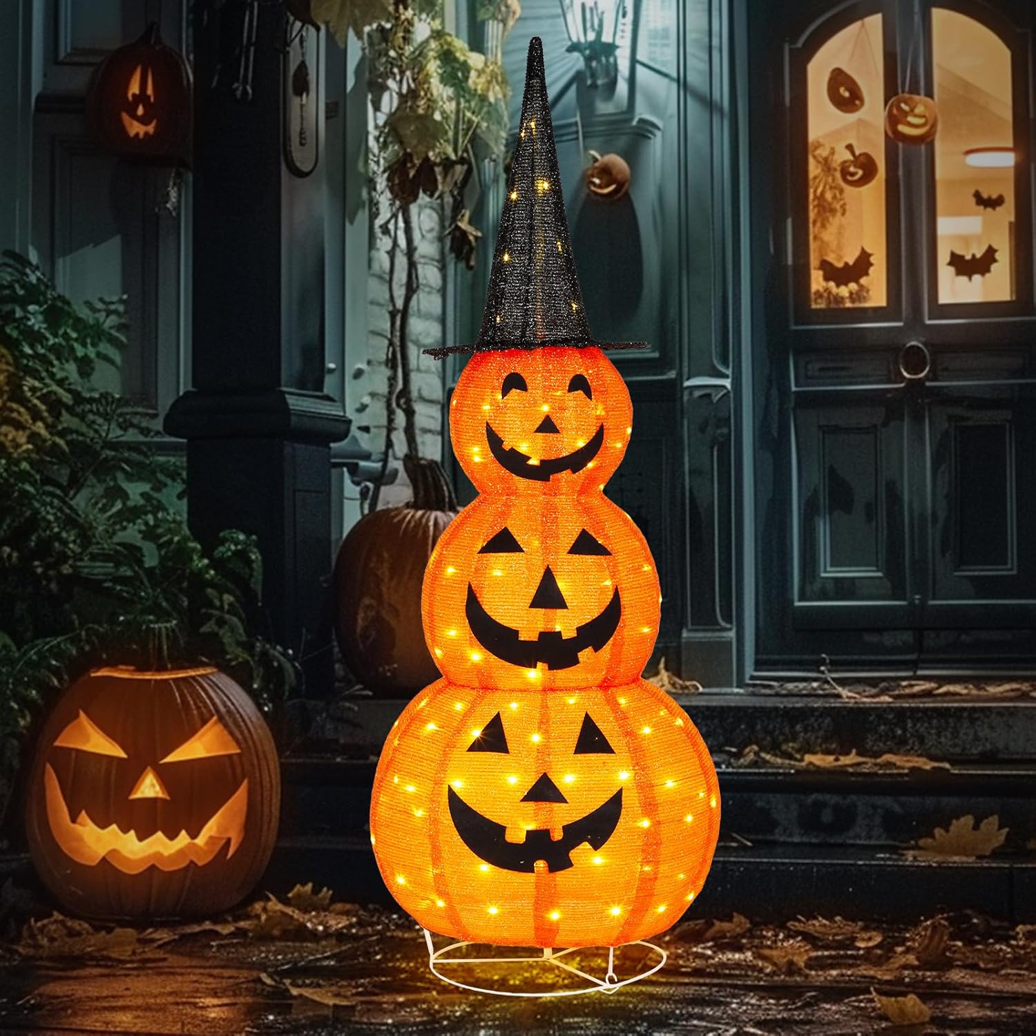Genießen Sie den verrückten Charme🎃Zusammenklappbare Halloween-Kürbisdekorationen