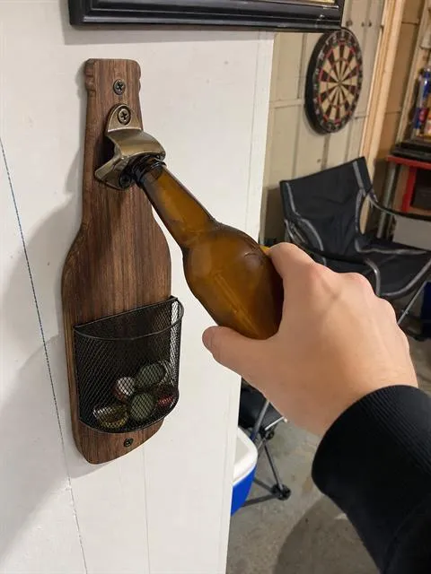 Casual customer-style game-room snapshot of the wall-mounted opener