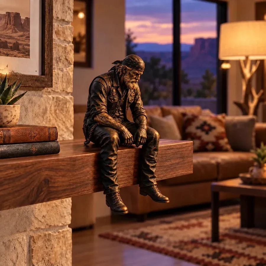 Quiet Rider biker shelf sitter figurine