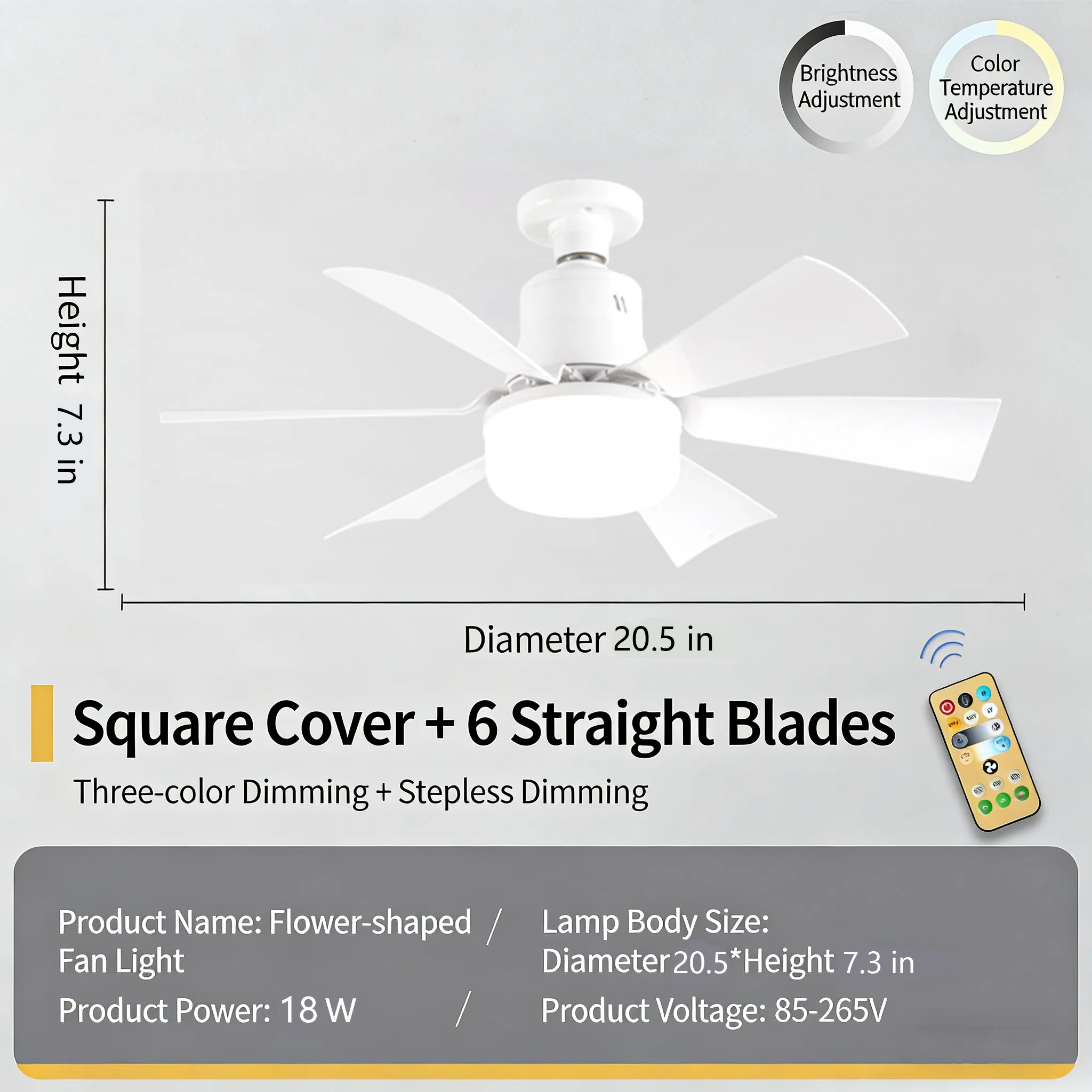 💡 E27 Silent Mini Fan Light with Remote Control
