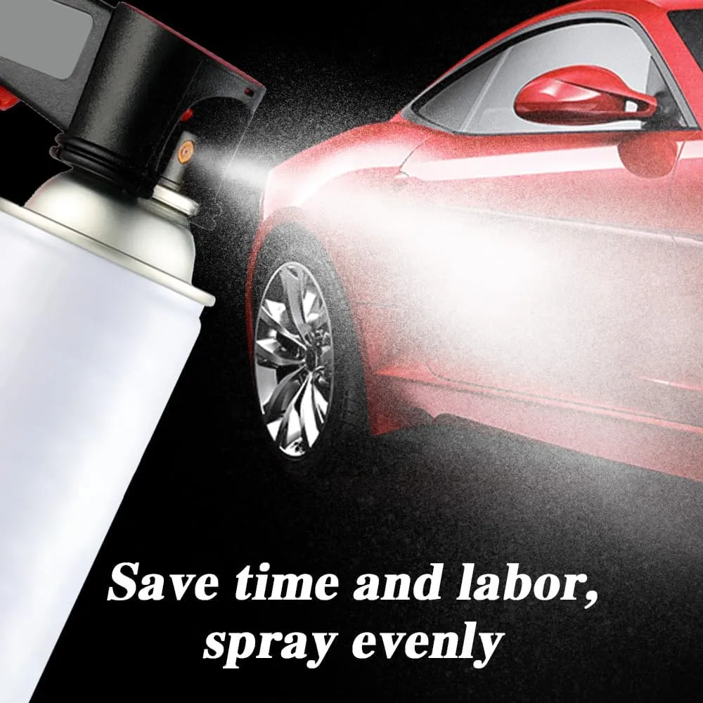 Spray-can trigger handle providing smooth coverage on an automotive panel