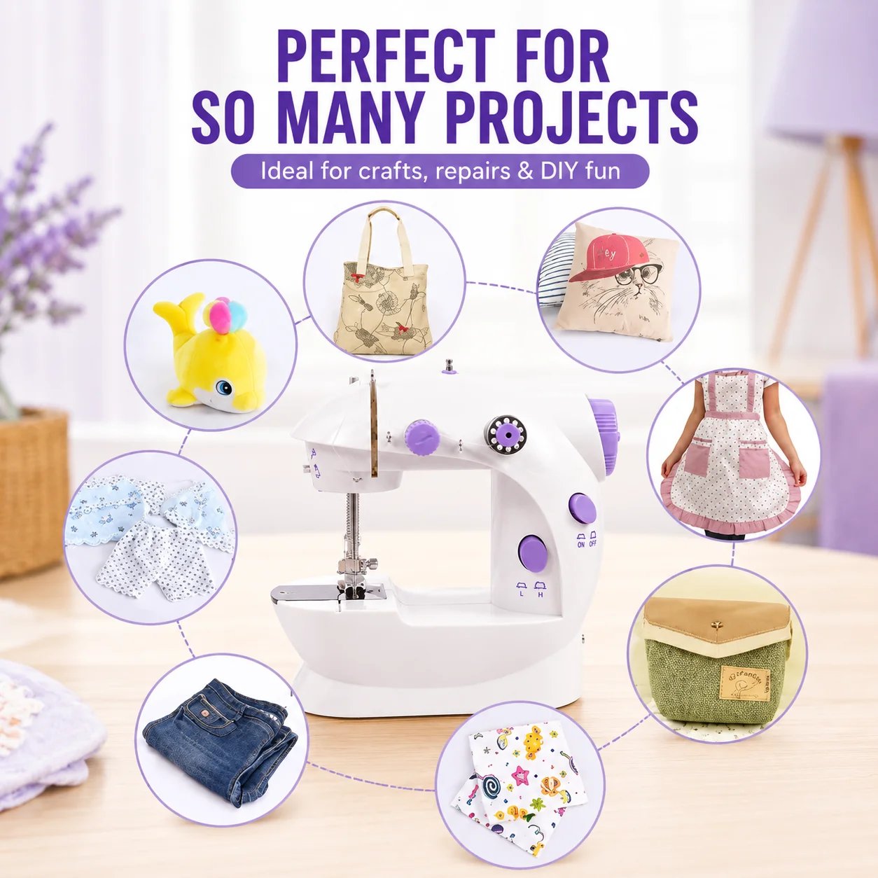 Mini sewing machine for everyday repairs crafts small bags fabric projects and DIY practice