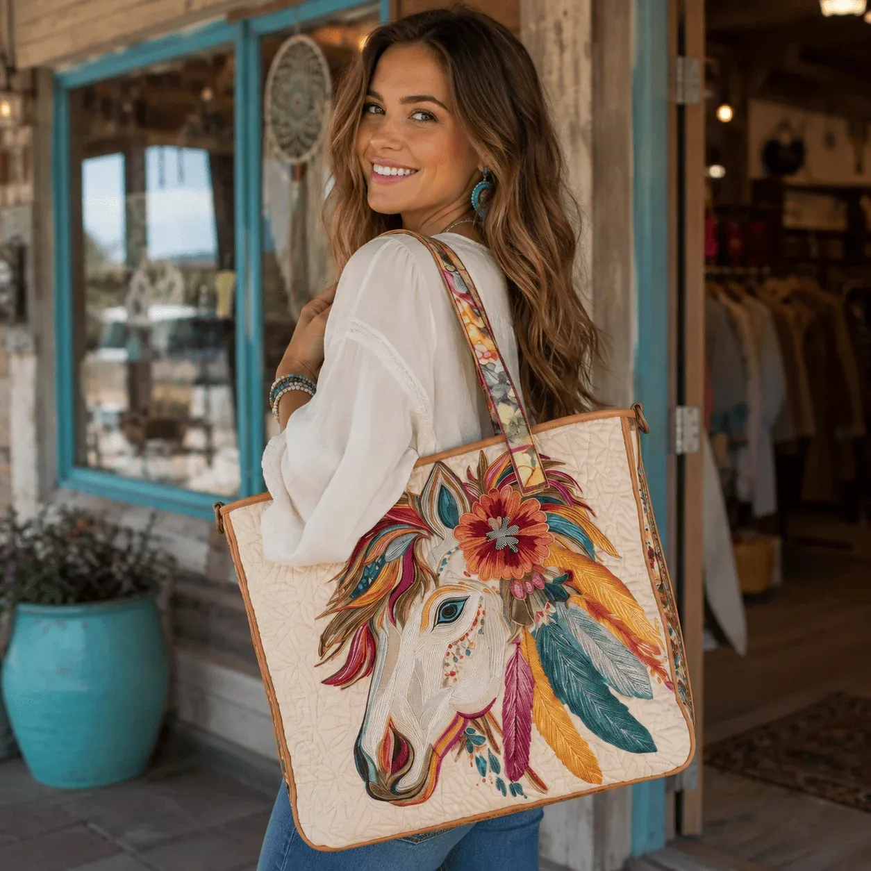 Western quilted bag detail and making story