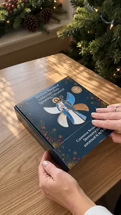 Animated unboxing and assembly process for the Christian suncatcher kit