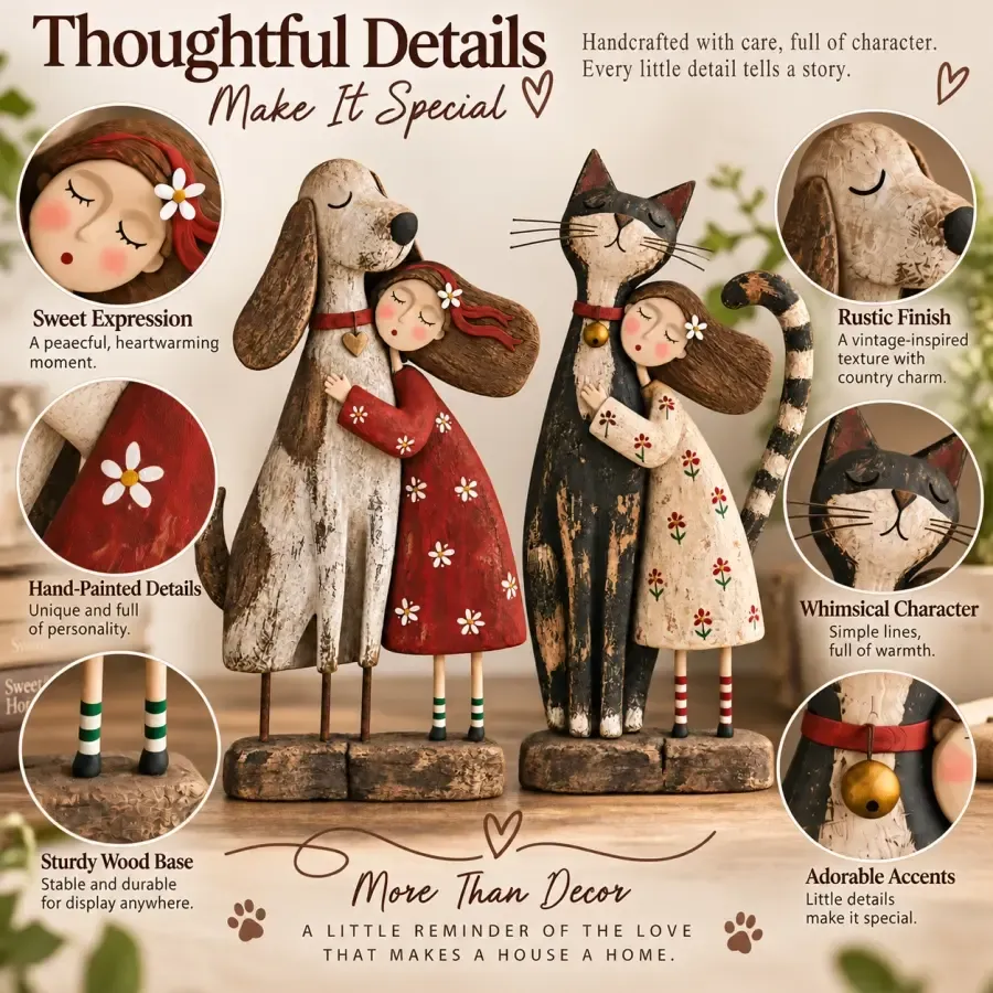 Folk art pet figurine detail