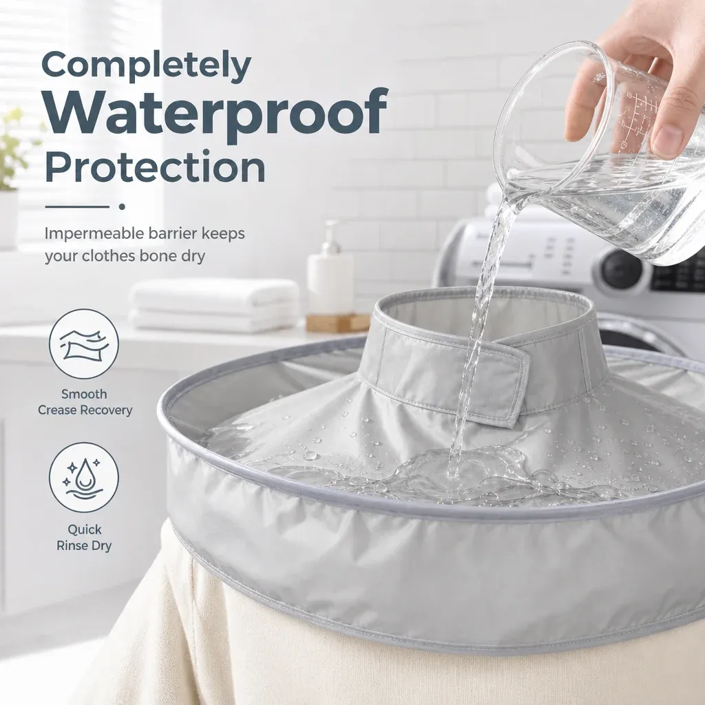 Waterproof cape surface holding water without leaking through