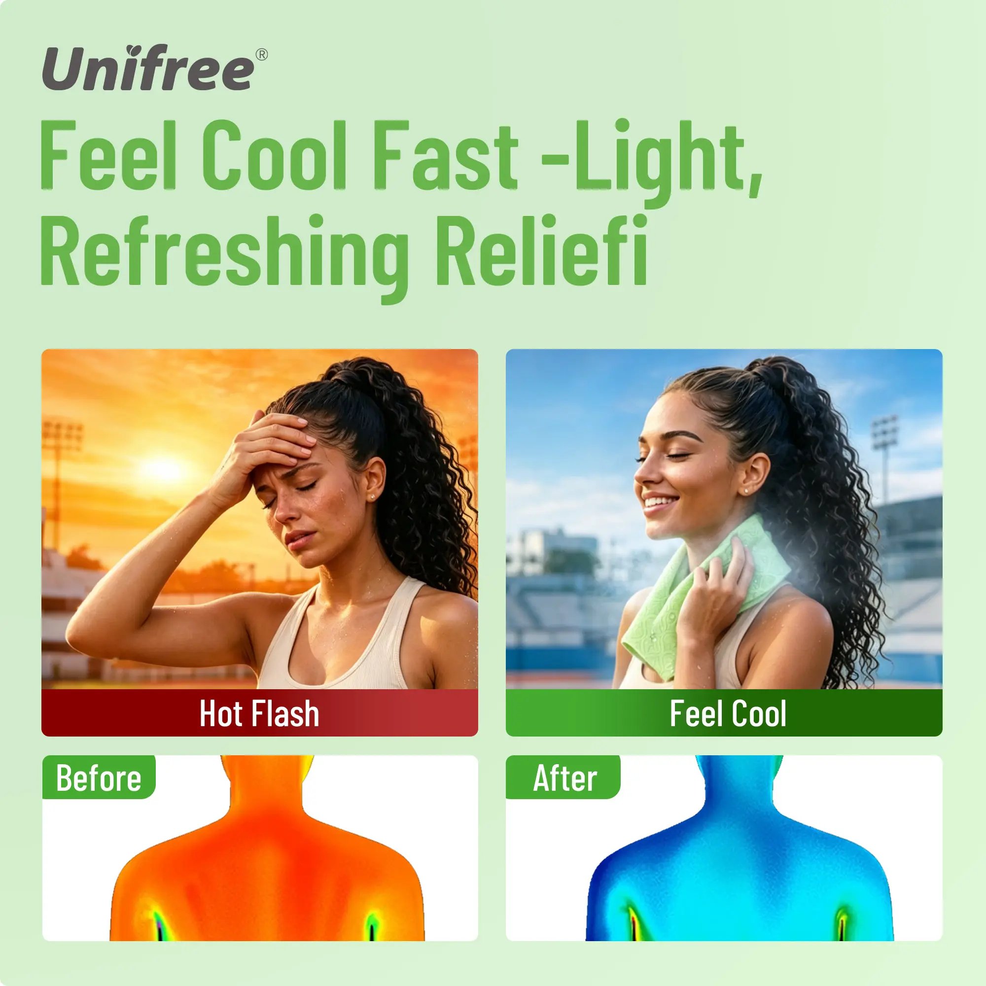 Unifree Cooling Towels & XL Menthol Cooling Wipes for Summer Heat, Sports, Travel & Outdoor Relief