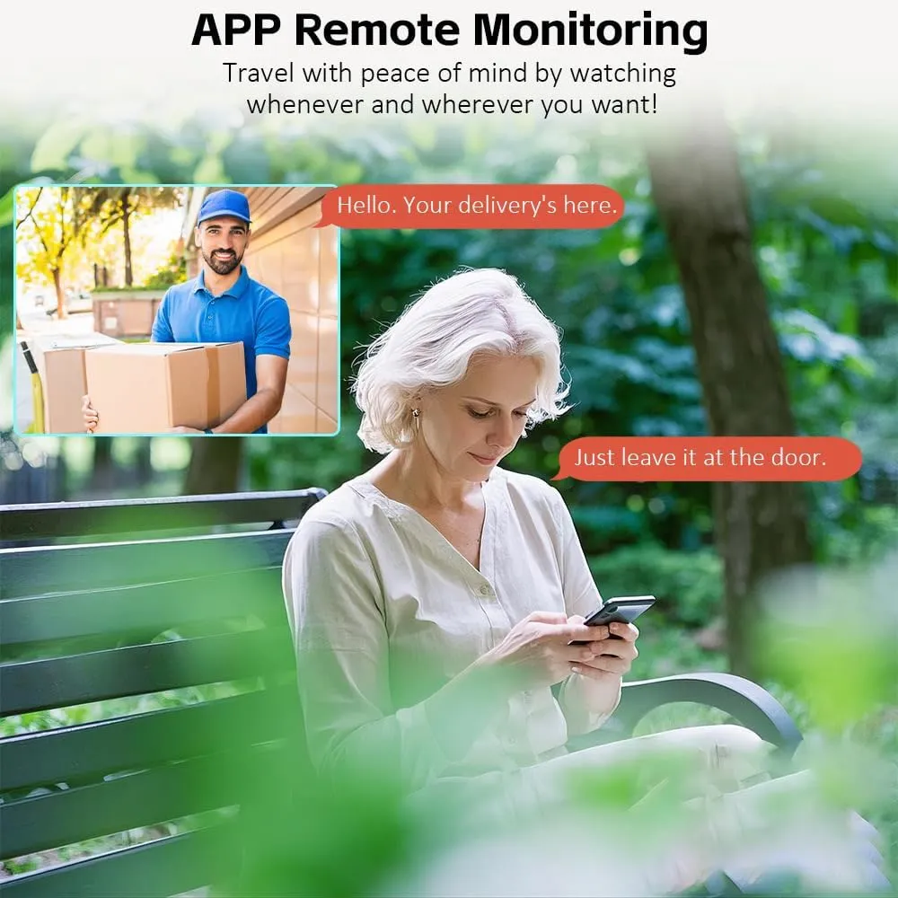 Homeowner speaking with a delivery visitor through the mobile app