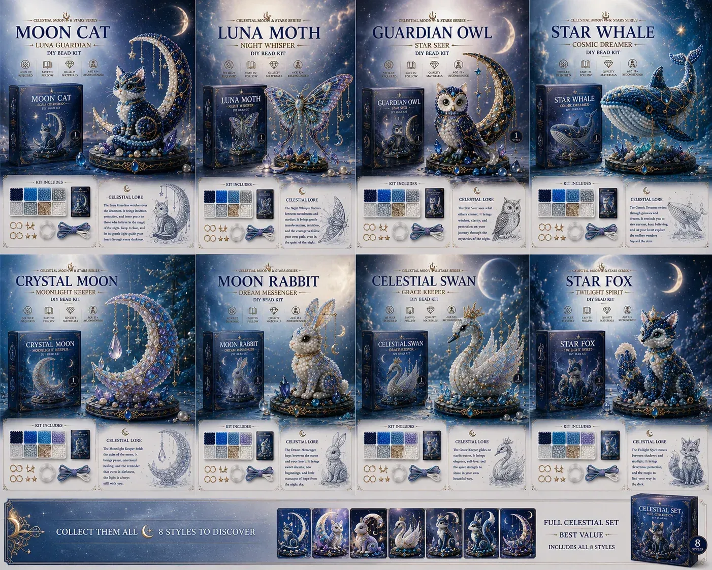 Celestial DIY bead kit styles