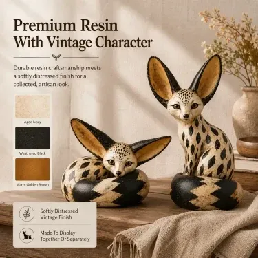 Premium resin Vintage Fennec Fox sculpture