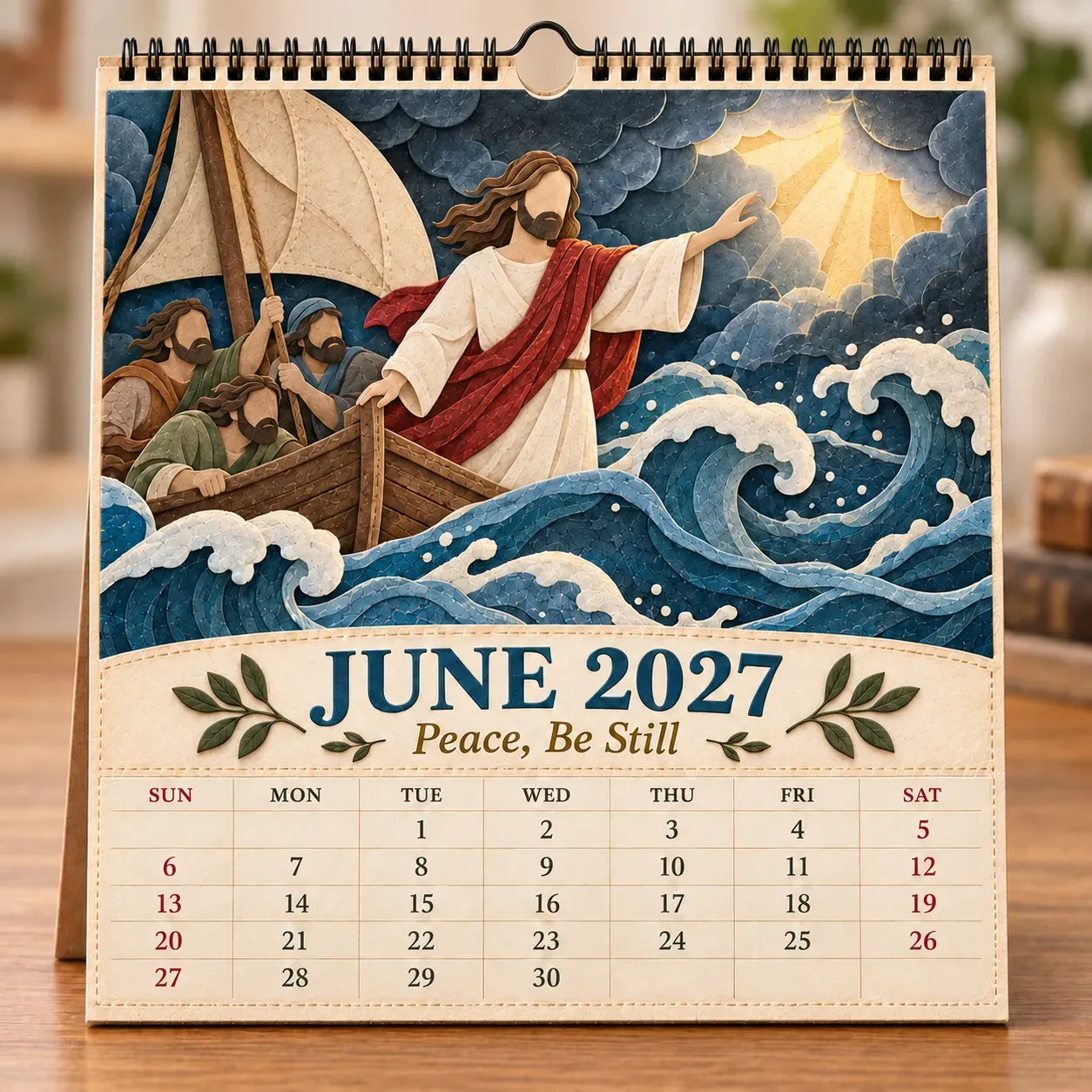June 2027 Peace Be Still calendar page