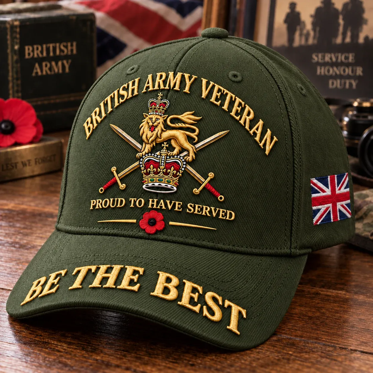 British Army Veteran cap in Green
