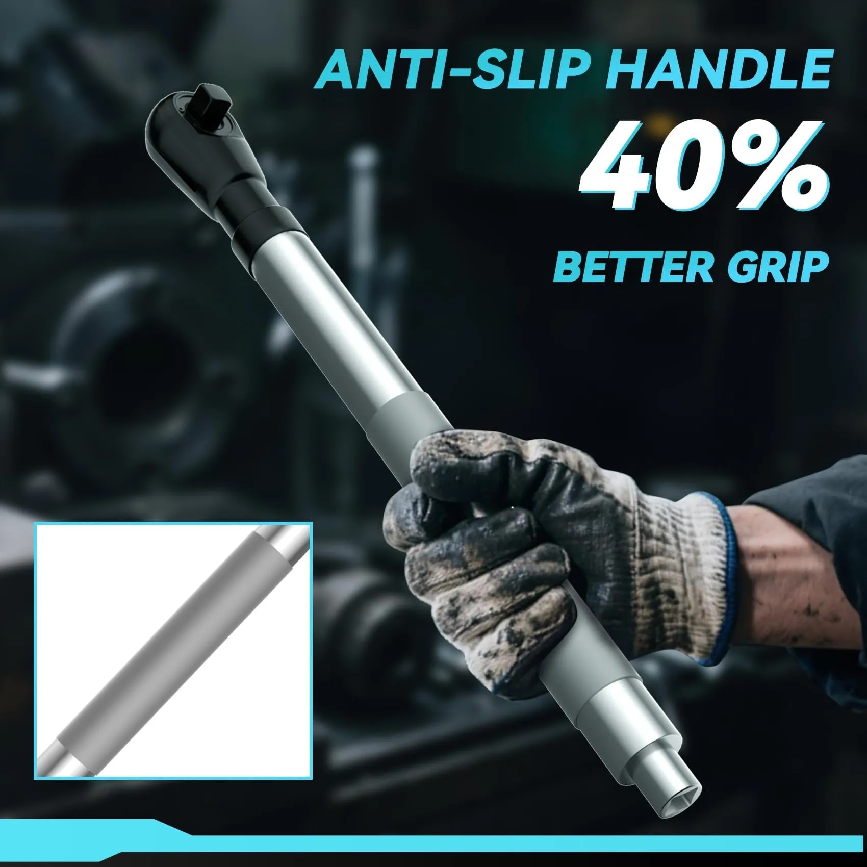 Anti-slip sleeve on the offset ratchet extension wrench