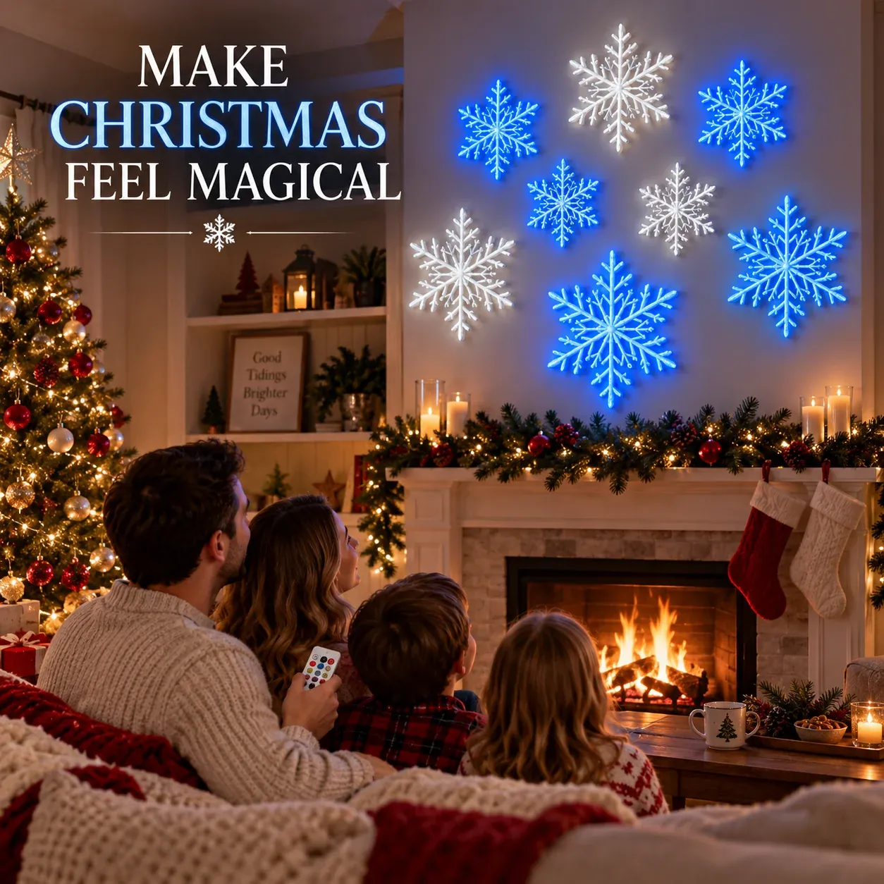 Christmas snowflake wall lights home decoration scene