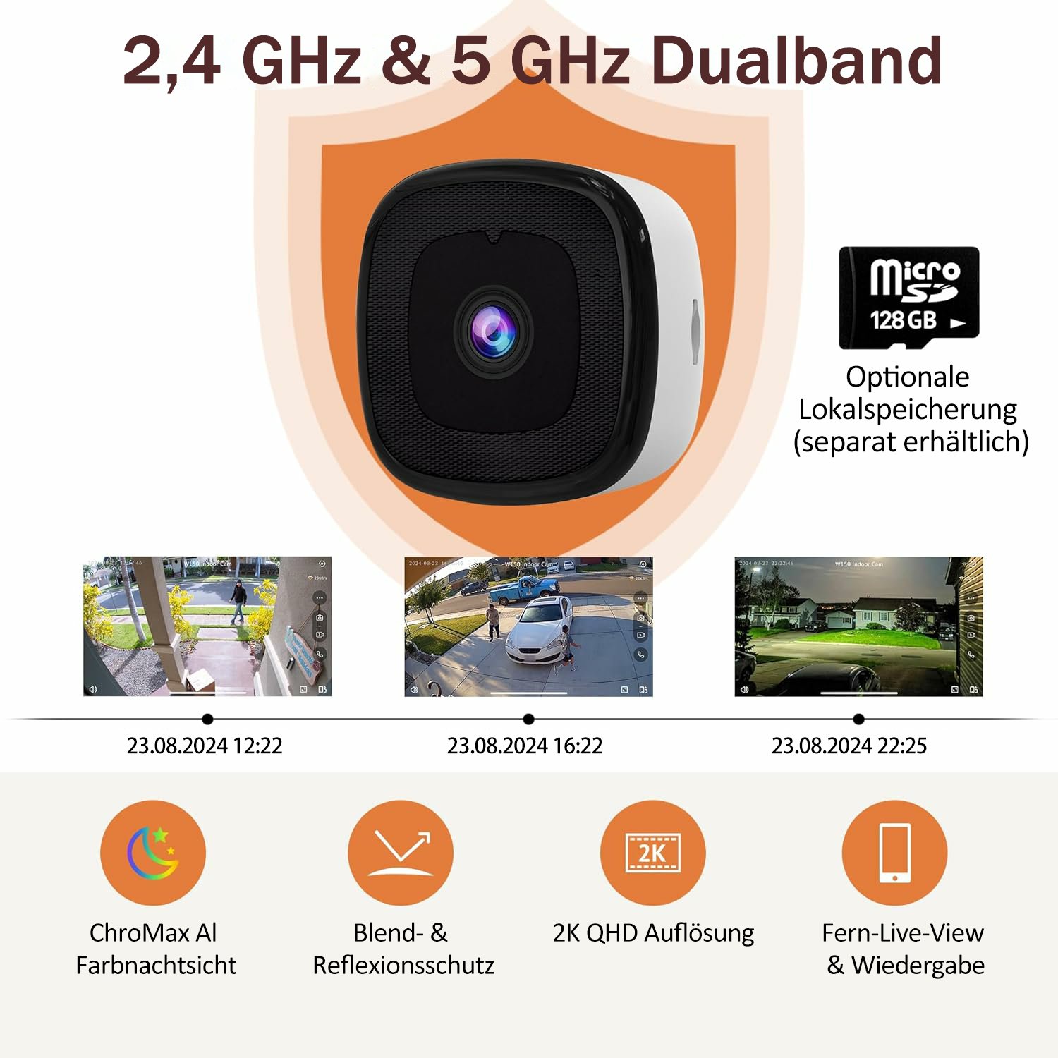 🔥 kristallklare Sicherheitskamera 🎥 Farbige Nachtsicht 🌙 24/7 Aufzeichnung & Smart Alerts 🚨 Einfache Installation! 🔒