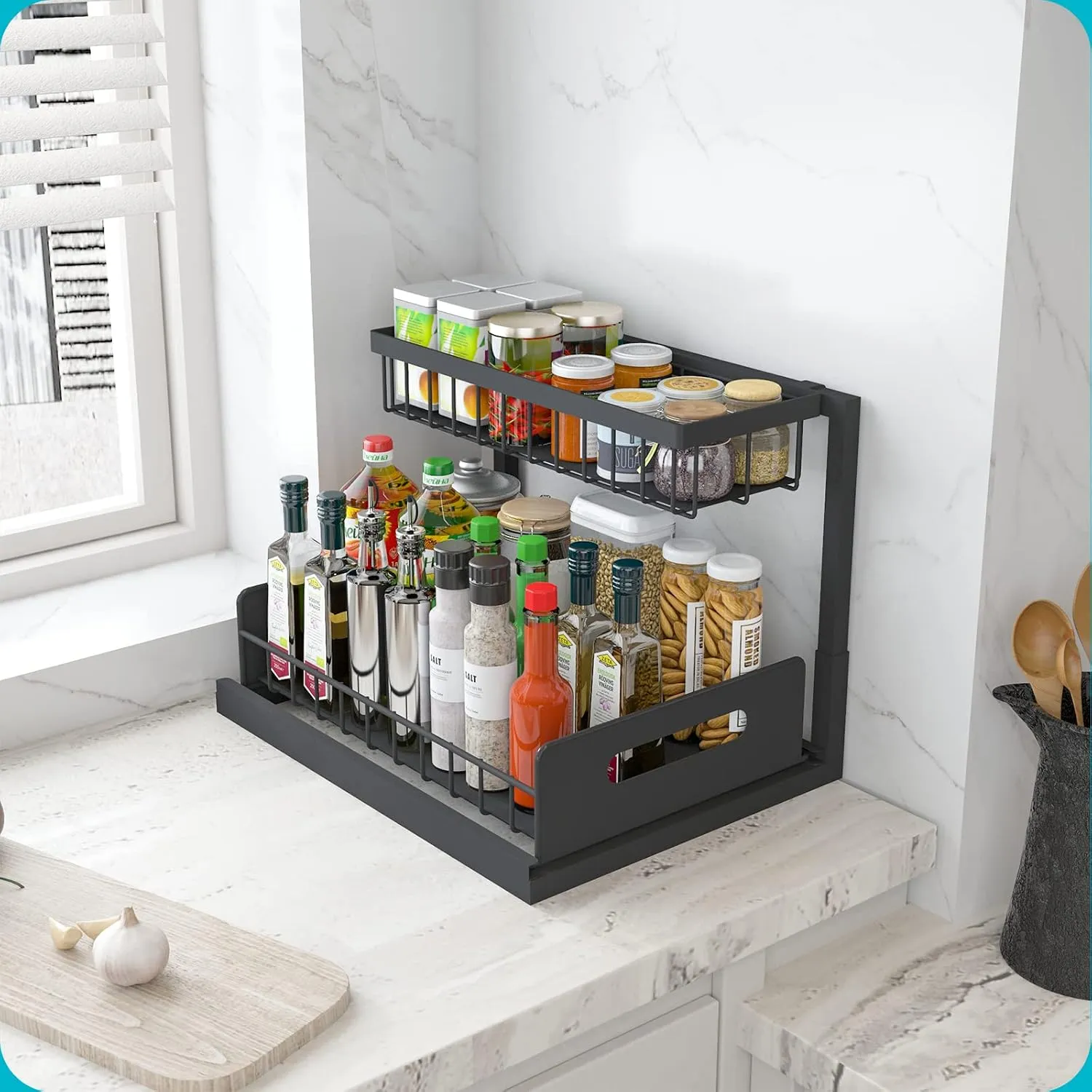 Organizer used for countertop bottle storage