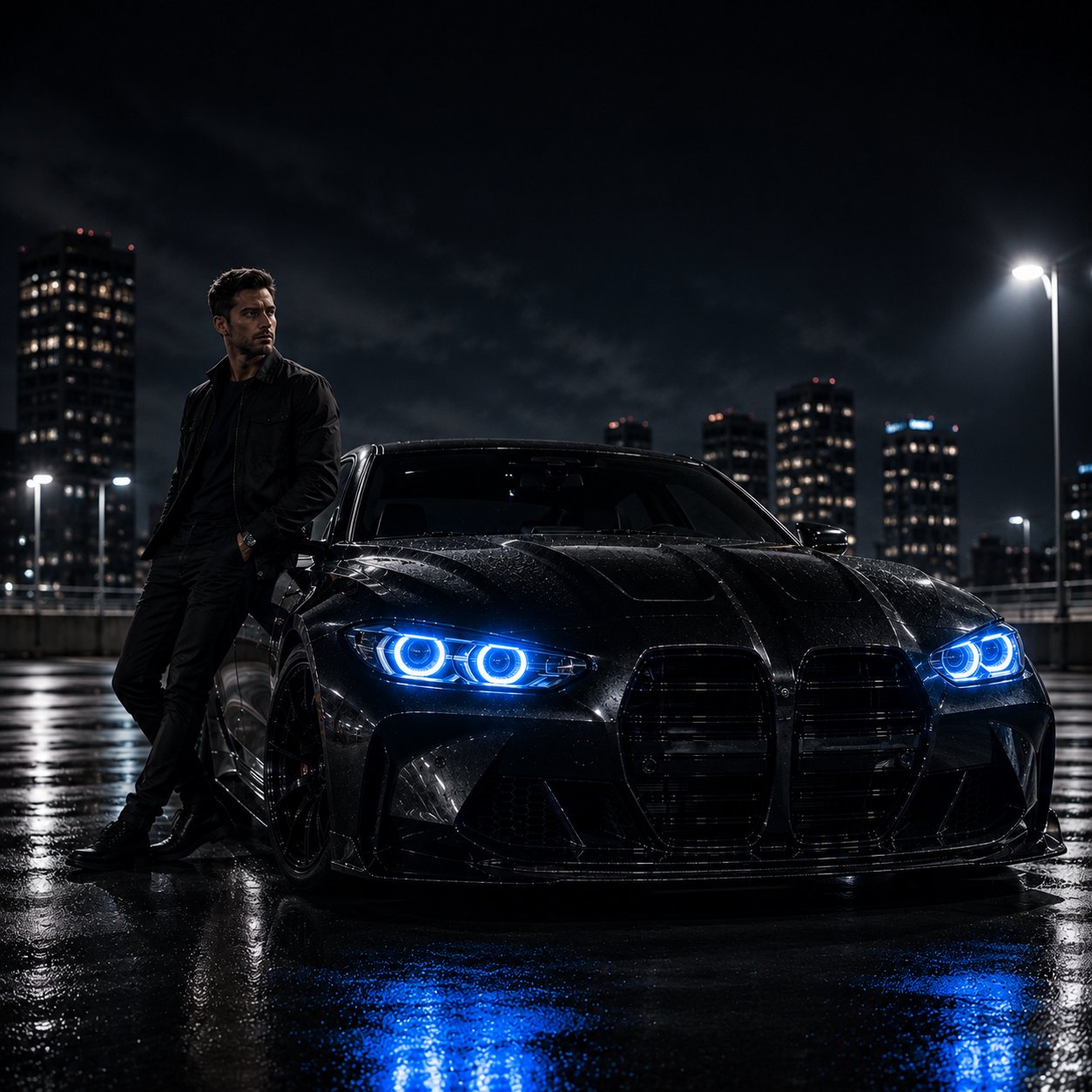 Demon eye headlight kit wakes up with vehicle lighting circuit