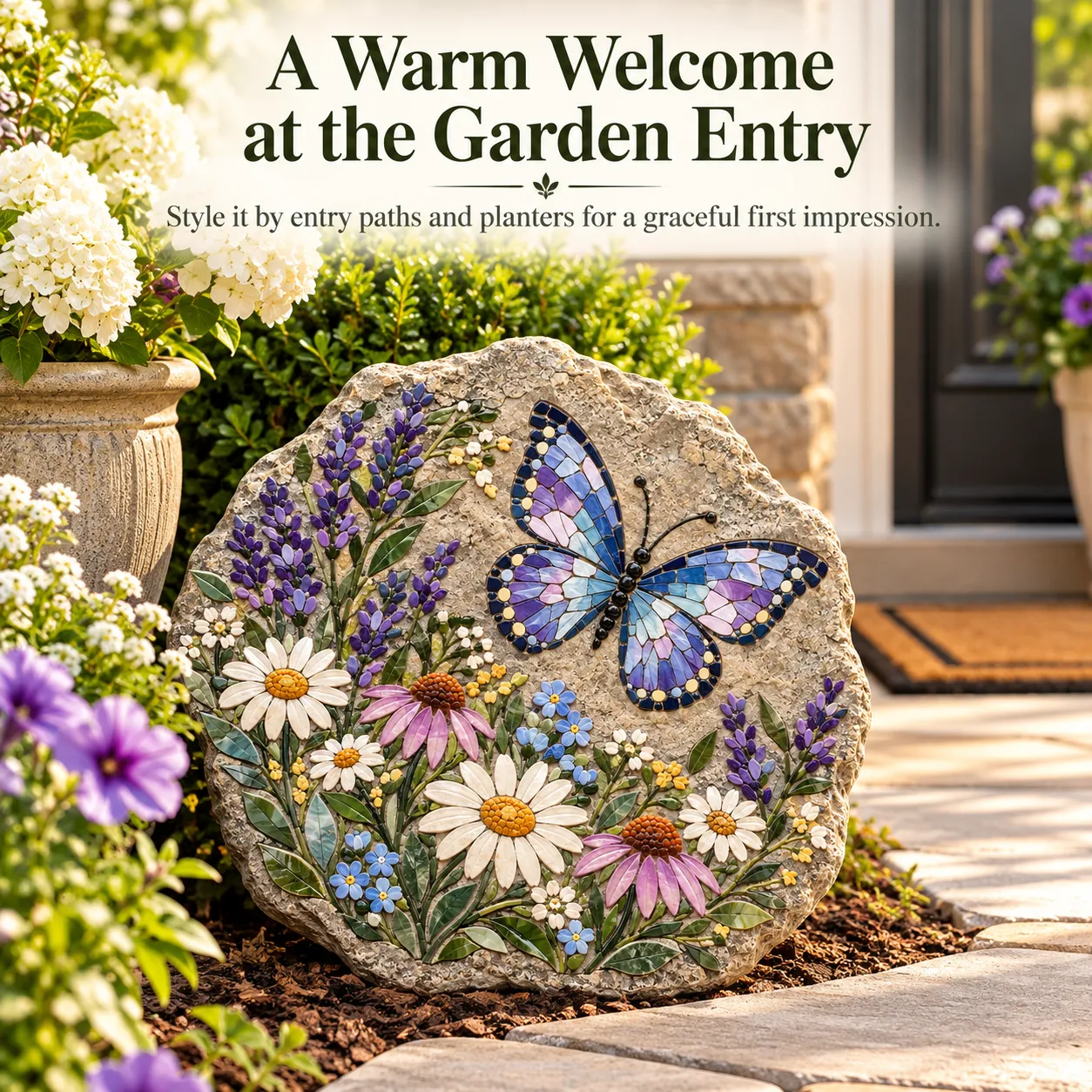 Butterfly Wildflower Mosaic Stepping Stone DIY Kit
