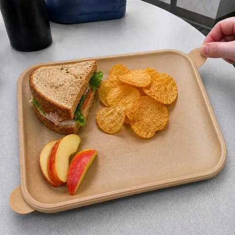 Square layered peel-away plate used for a casual lunch
