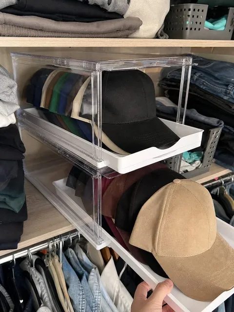 Customer photo of clear cap organizers in a real home