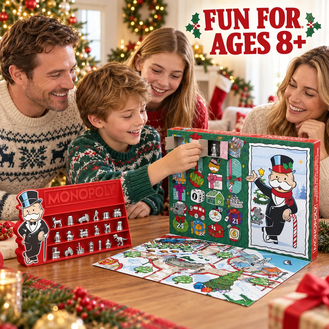 Holiday token advent calendar for board-game fans