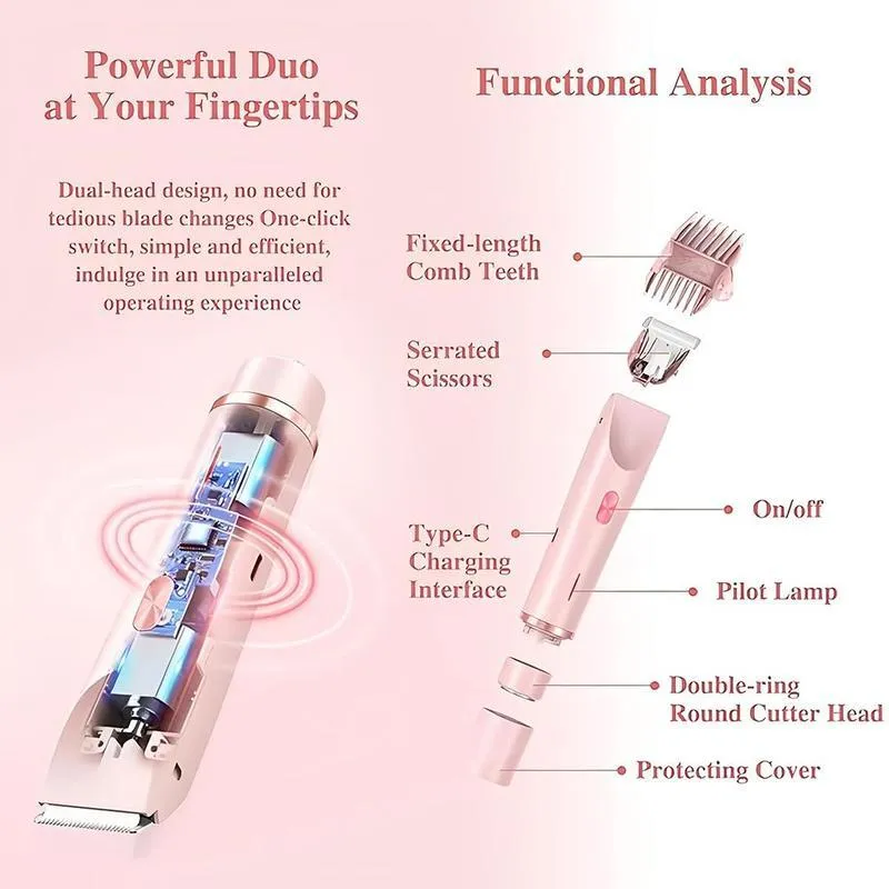 🎀Mother'S Day Gift. 2 in 1 Electric Hair Removal Tool Trimmer for Women
