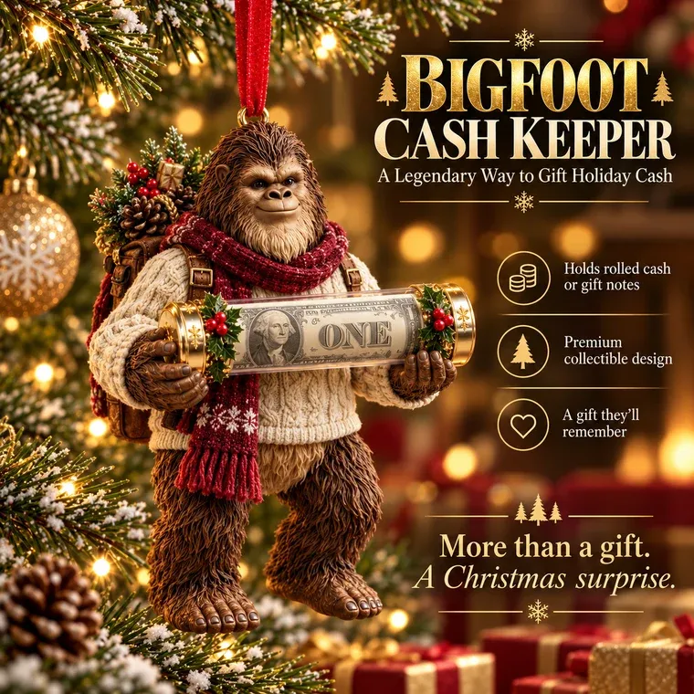 🏡 Cozy Lodge Carrier Bigfoot Cash Keeper ornament