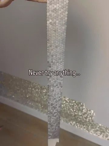 Rhinestone tape decorating a room accent