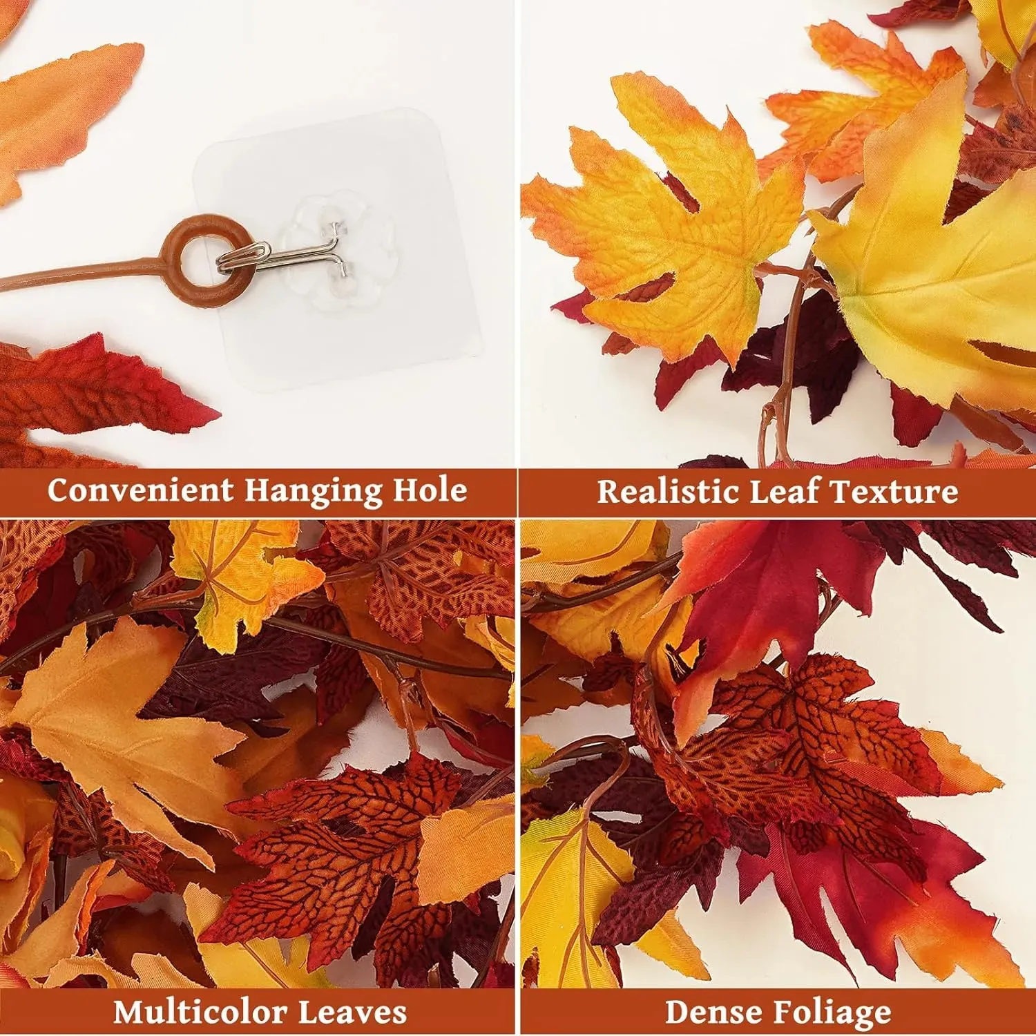 Hanging loop and layered tricolor maple leaf details