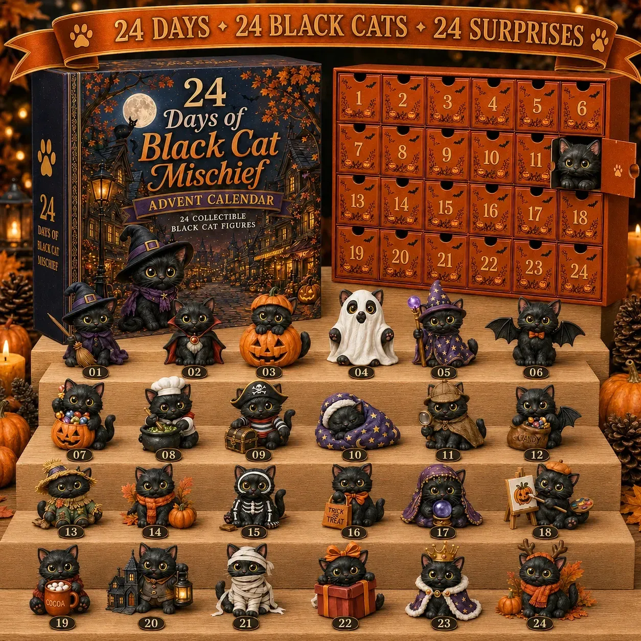 Black Cat Halloween Advent Calendar