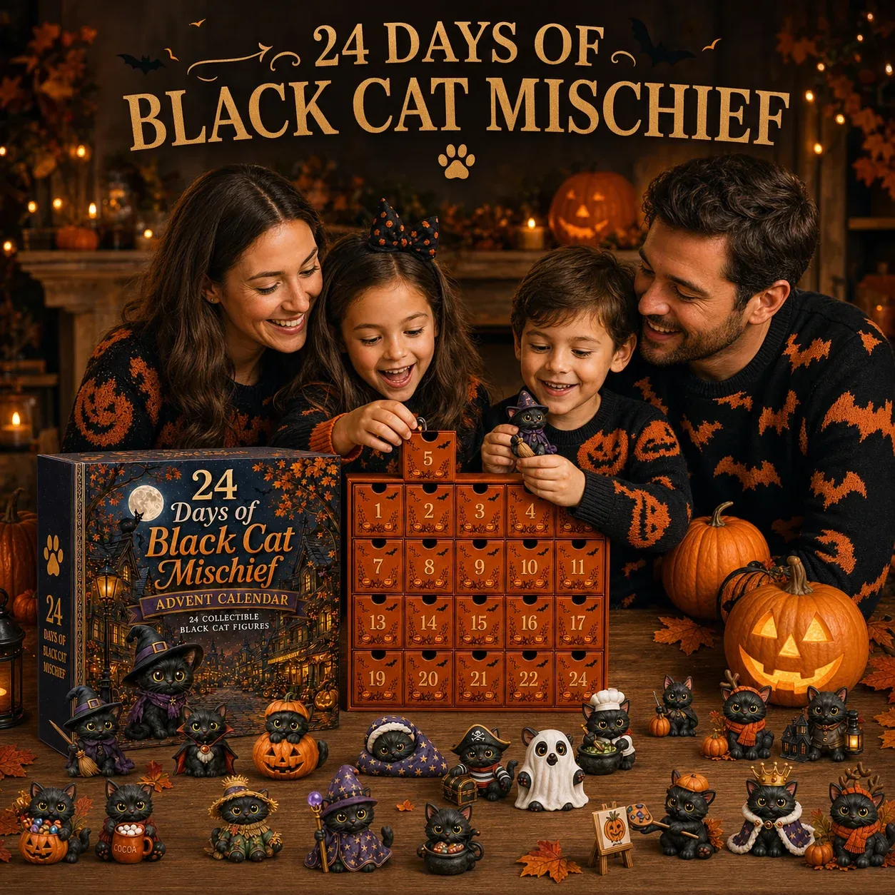 24 Halloween black cat collectibles