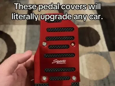 Two-piece non-slip automatic car pedal cover set in use