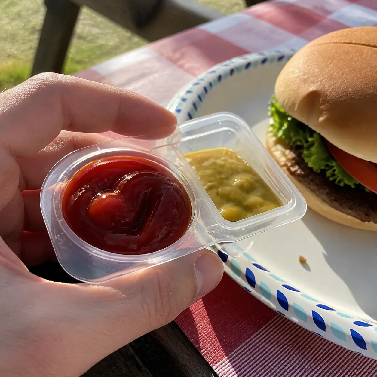 Customer barbecue condiment photo