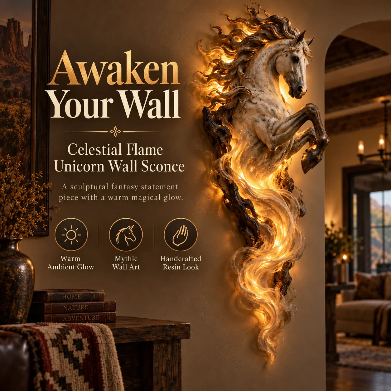 Awaken Your Wall Celestial Flame Unicorn