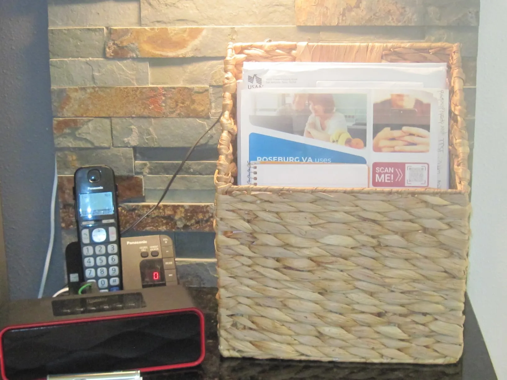 Upright basket for papers, great upright storage