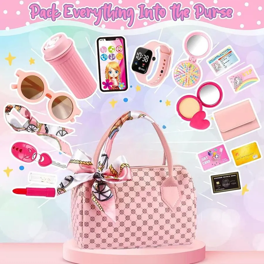 Realistic Girl Handbag Toy Set, Colorful Pretend Play Accessories, Includes Phone Wallet Makeup Toys, Perfect Birthday Gift for Girls(This product is available in multiple options.100mah Button Battery) Realistic Girl Handbag Toy Set, Colorful Pretend Play Accessories, Includes Phone Wallet Makeup Toys, Perfect Birthday Gift for Girls(This product is available in multiple options.100mah Button Battery)