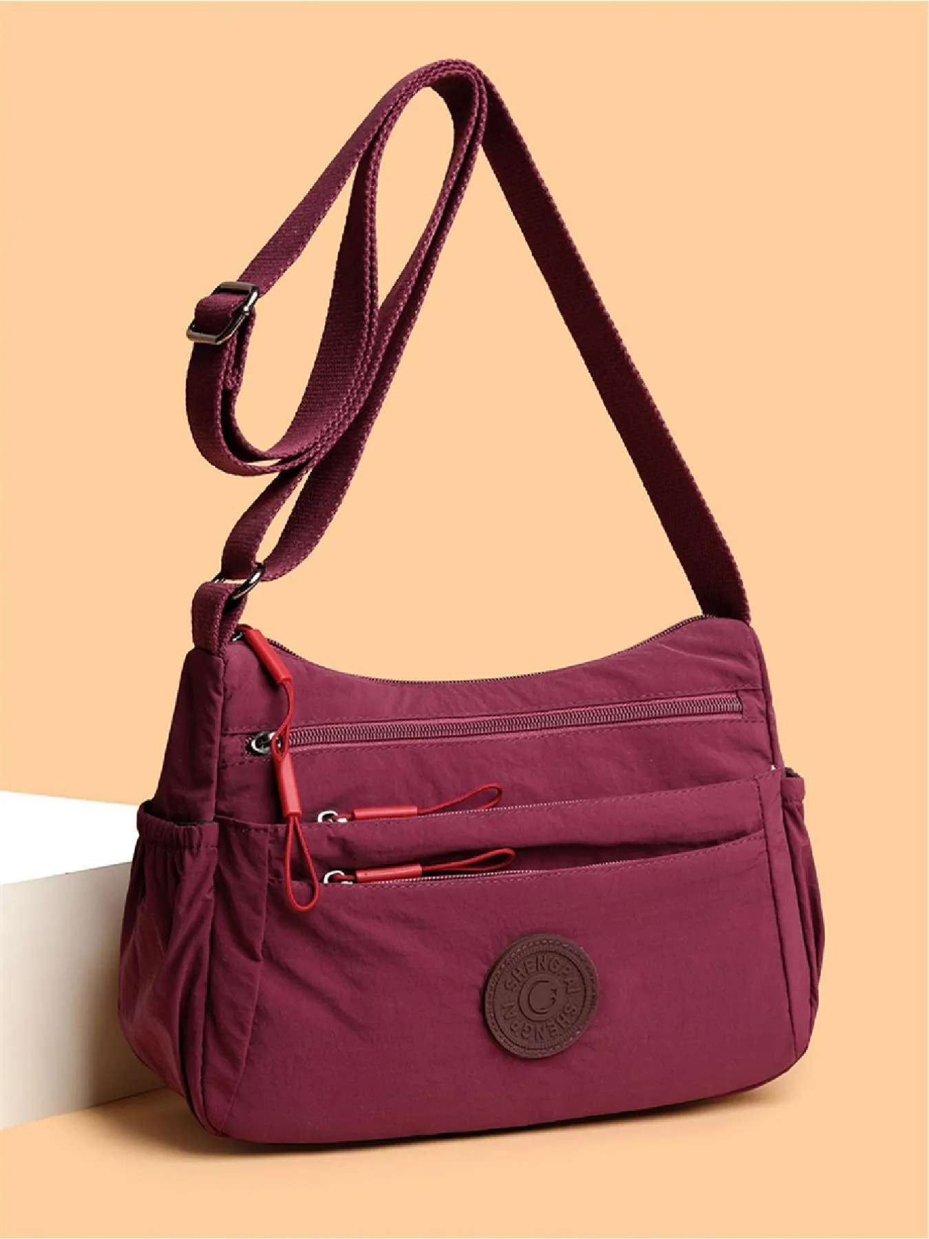 Women's Solid Color Fashionable Multi-pocket Zipper Crossbody Bag for Daily Use, Casual Trendy Versatile High-quality Daily Commuting Bag, Crossbody Purse