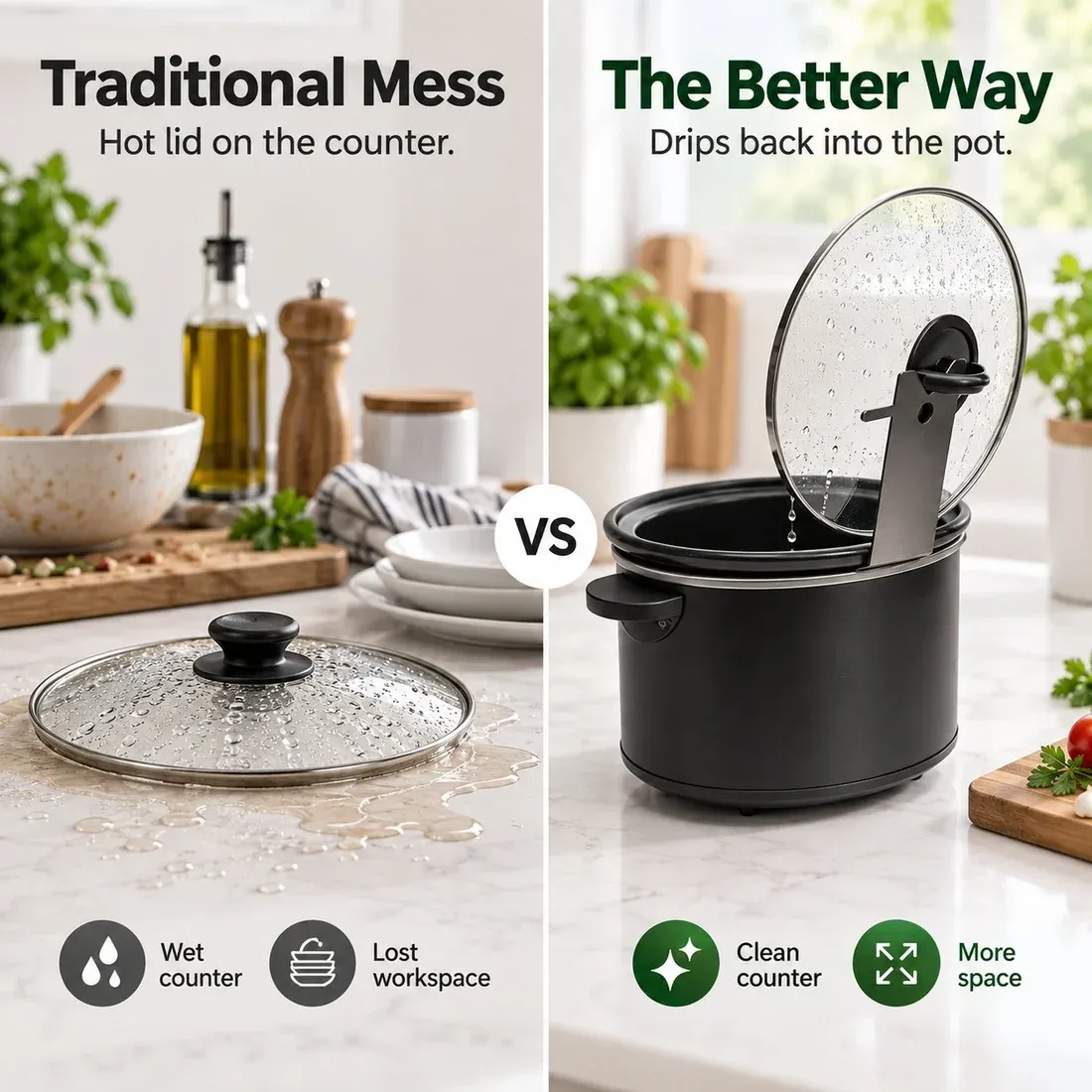 Pot lid stand used beside cooking stove