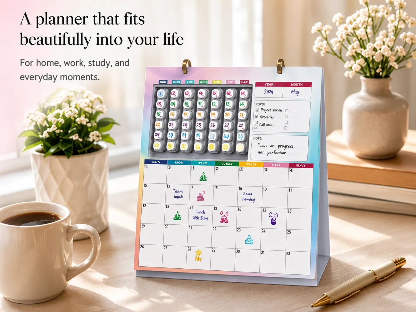 Reusable planner designed to fit naturally into everyday life