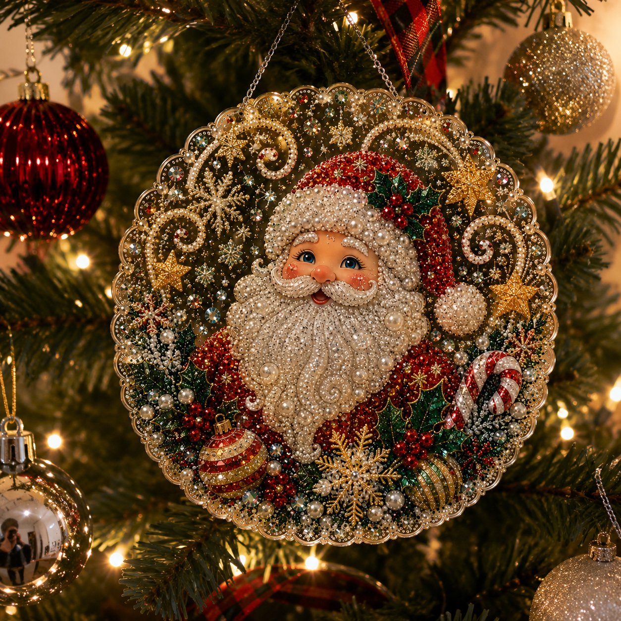 Customer finished plaque on Christmas tree
