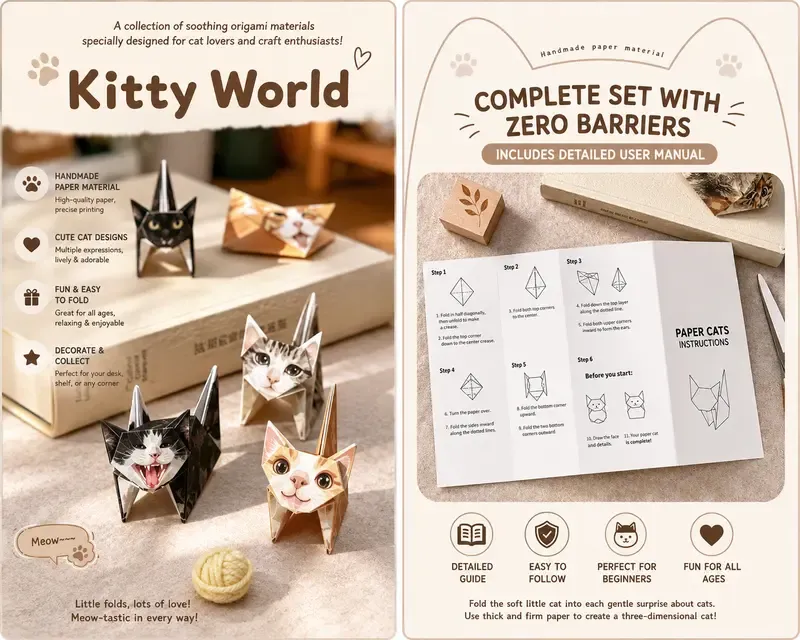 Kitty World paper craft detail