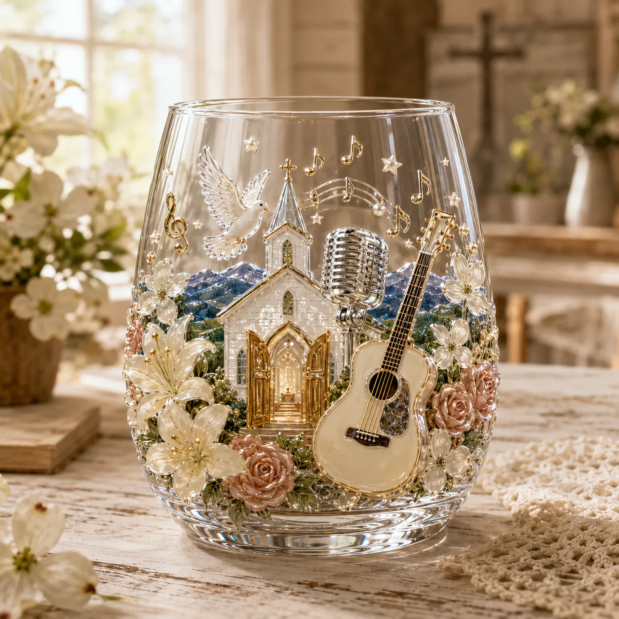 Country Chapel decorative glass