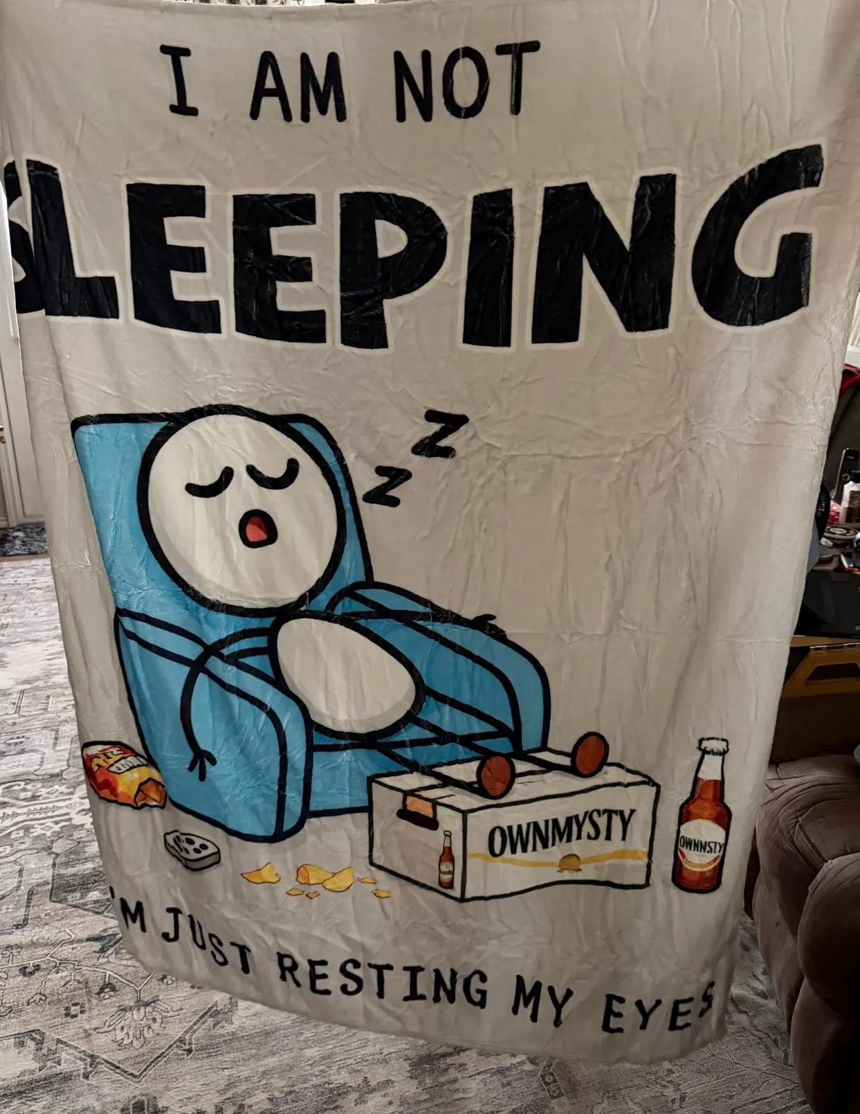 Humorous but practical large blanket!