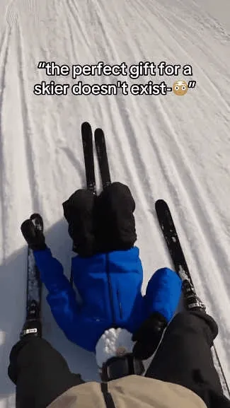 Holiday ski mask video showing a snowy outdoor adventure