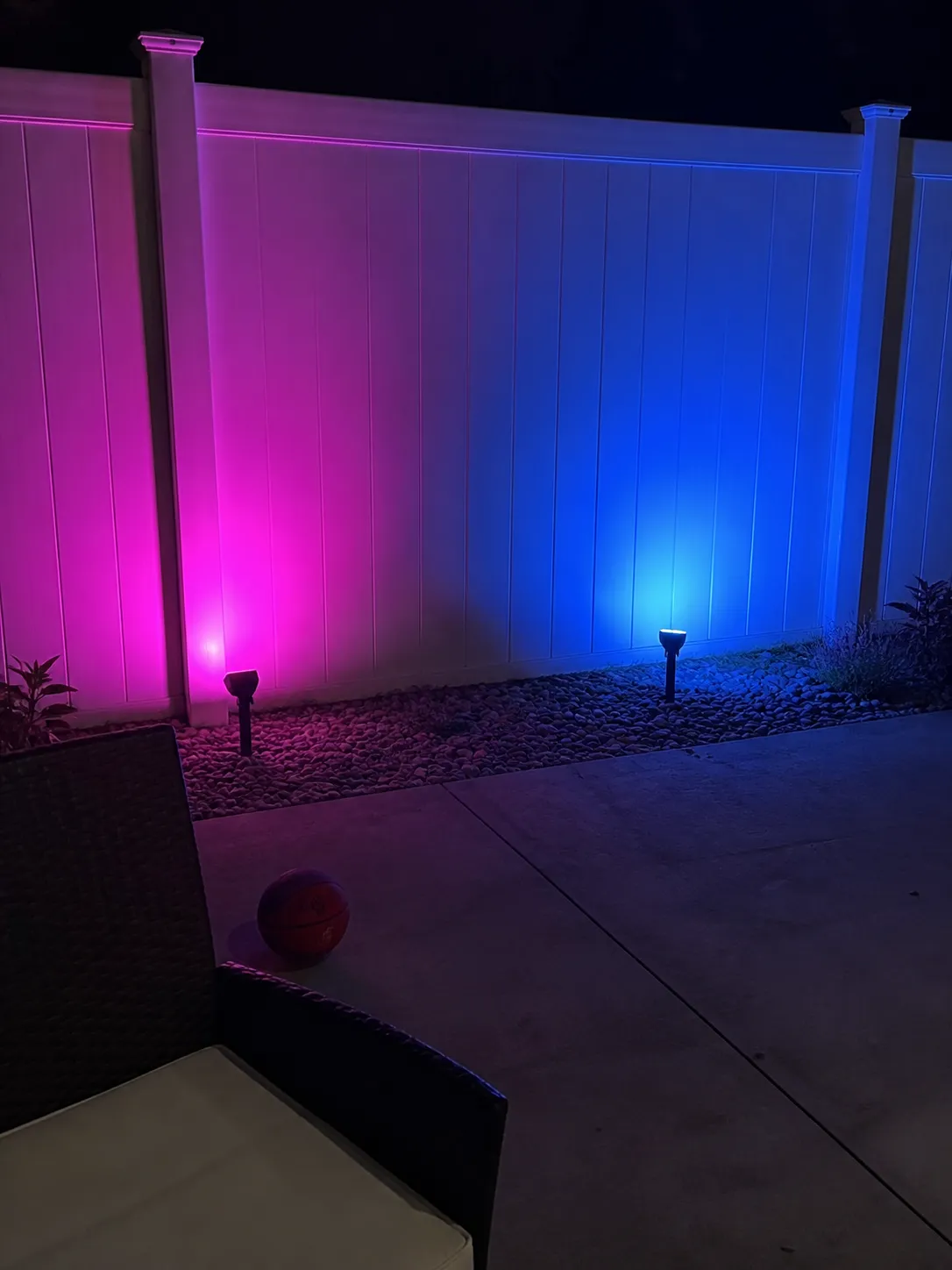 Colorful fence lighting
