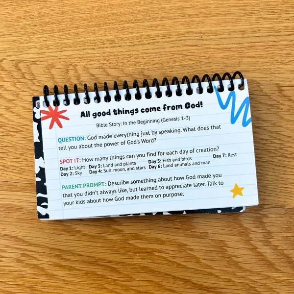 Inside content of Grow on the Go Bible conversation cards