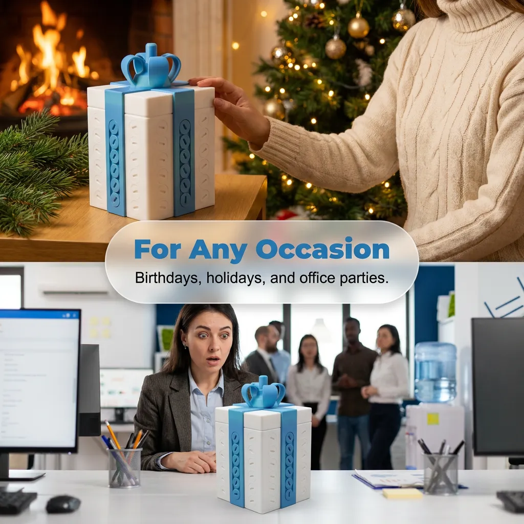 Assorted color options for novelty prank gift boxes