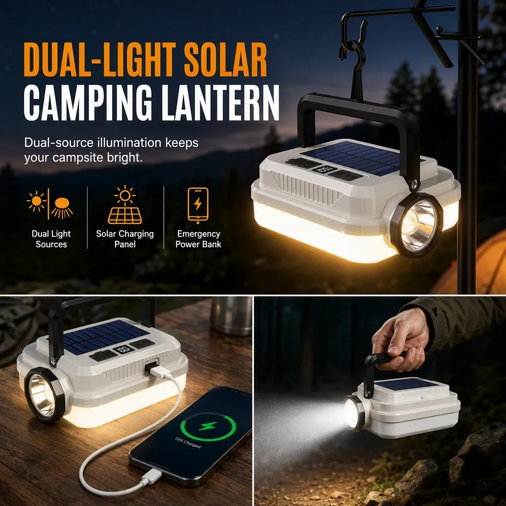 Dual Light Solar Camping Lantern